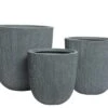 Lot De 3 Cache-pots Plastique Gris Foncé