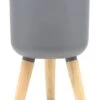 Cache-pot Sur Pied D28 H47cm Polystone Gris