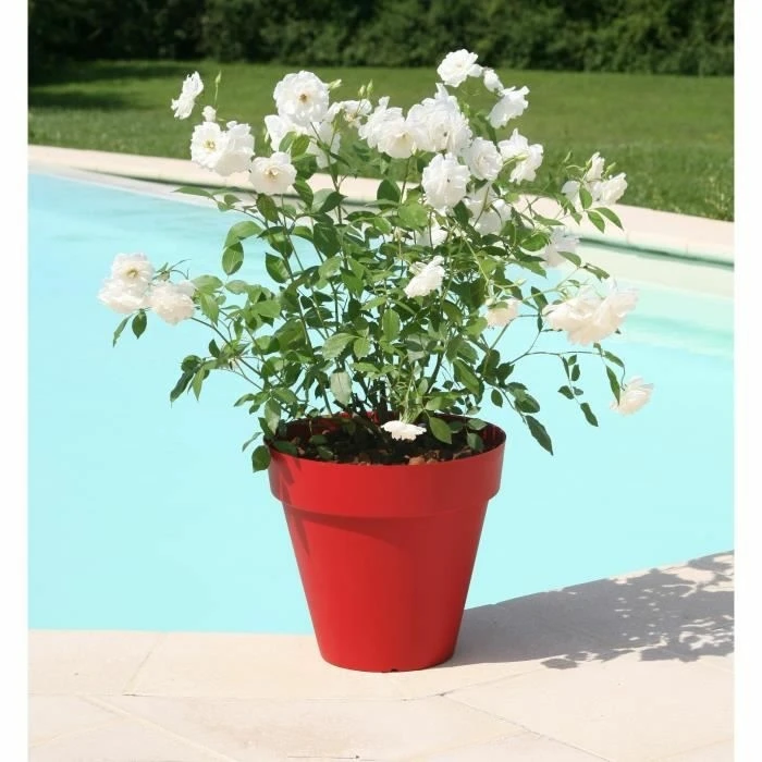 Pot De Fleurs Rond 39,2 Cm Rouge