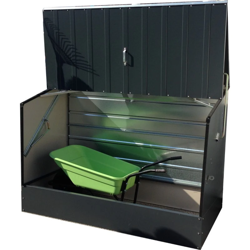 Abri à vélos en métal 1750L anthracite 1,74m² + kit d'ancrage TRIMETALS