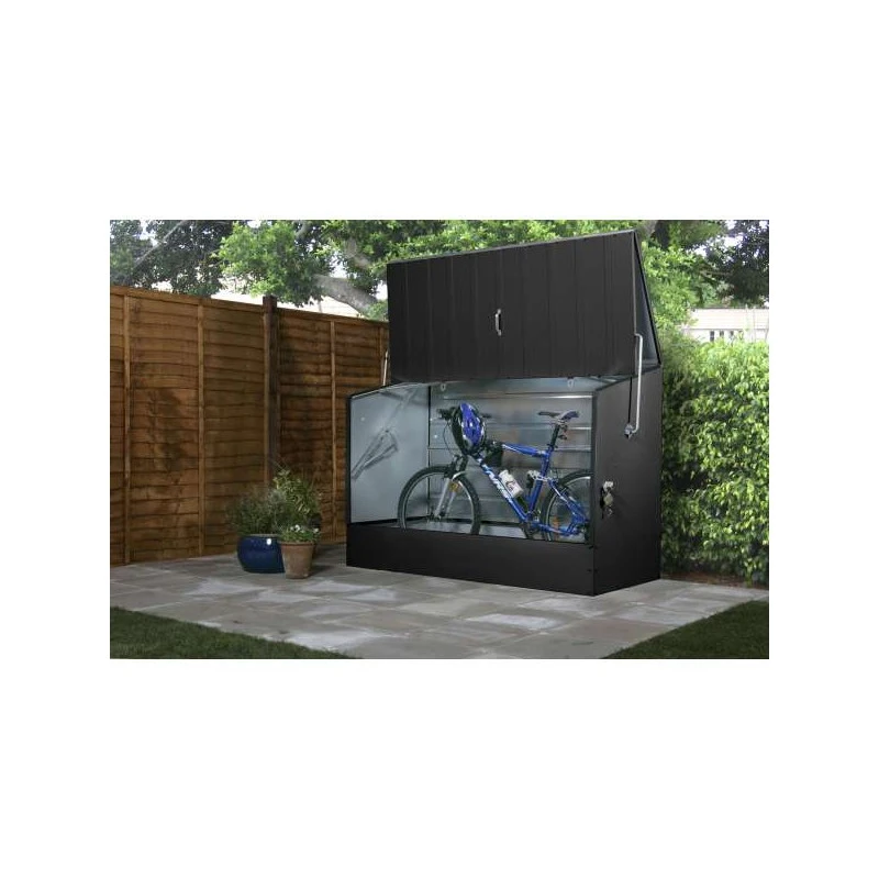 Abri à vélos en métal 1750L anthracite 1,74m² + kit d'ancrage TRIMETALS