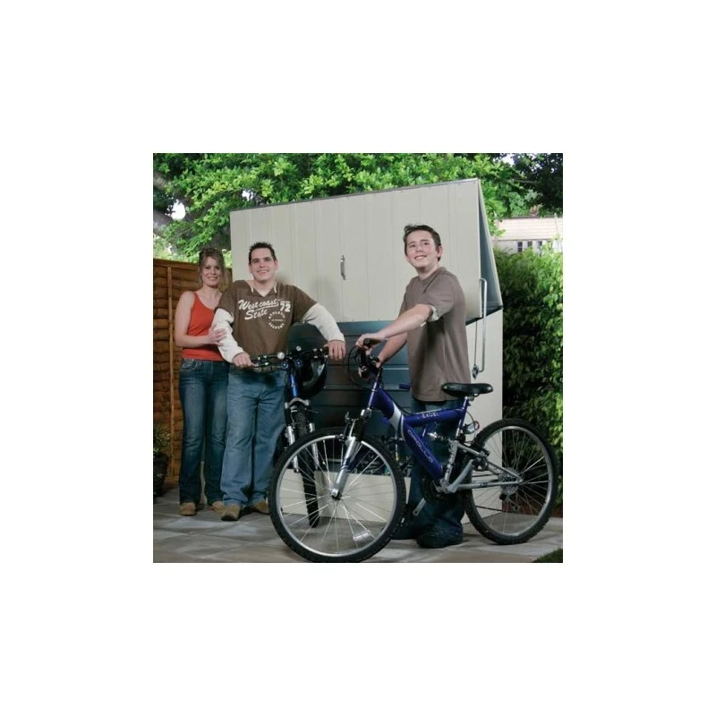 Abri à vélos en métal 1750L crème 1,74m² + kit d'ancrage TRIMETALS