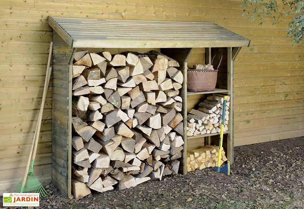 Abri Bûches à 2 Étagères Split (220 x 75,5 x 183 cm)