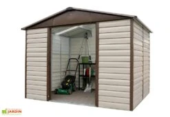 Abri De Jardin Acier Galvanisé Taupe Marron 197 X 243 Cm 4,79 M²