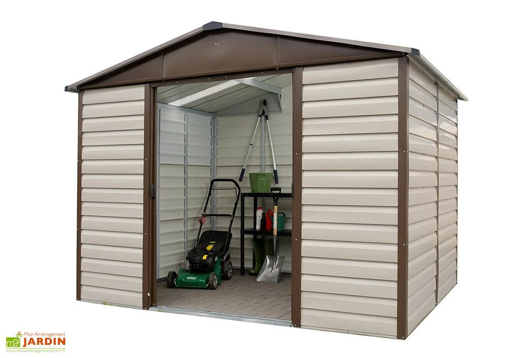 Abri de Jardin Acier Galvanisé Taupe Marron 237 x 303 cm 7,18 m²