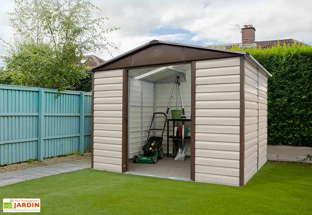 Abri de Jardin Acier Galvanisé Taupe Marron 237 x 303 cm 7,18 m²
