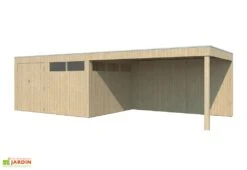 Abri De Jardin En Bois D’épicéa Brut Avec Auvent – 23,9 M²