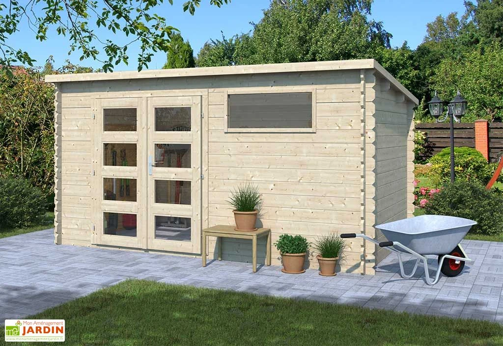 Abri de jardin en bois d’épicéa brut Capucine – 9,87 m²