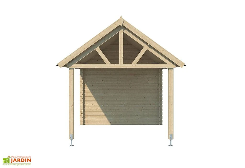 Abri de Jardin Bois d’Épicéa Toit Shingle + Auvent Gloucester 19 m²