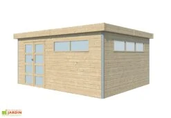 Abri De Jardin En Bois D’épicéa Brut Et Profilés En Aluminium - 18,7 M²