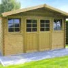 Solid Abri De Jardin En Bois Dole 28 Mm - 12 M² Avec Toit à 2 Pans