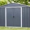 Abri De Jardin Acier Galvanisé Anthracite 237 X 303 Cm 7,18 M²