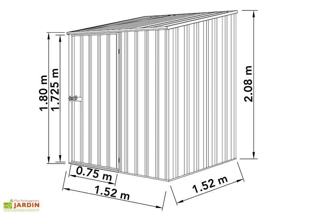 Abri de jardin en métal Cooper – 2,3 m²