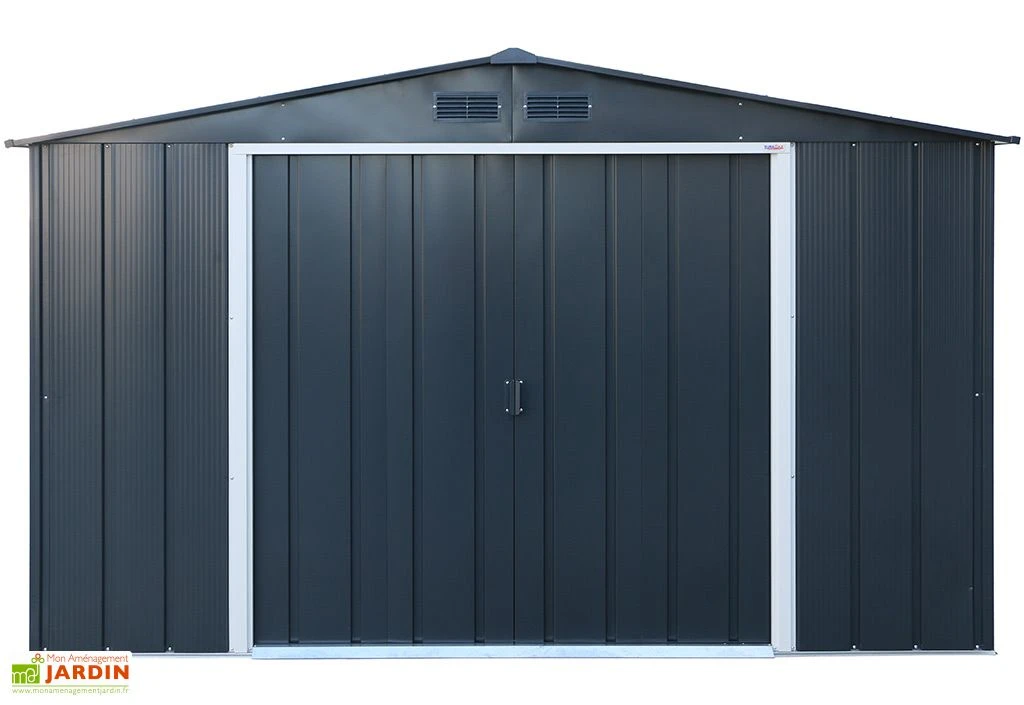 Abri de jardin en métal galvanisé anthracite Duramax 9 m²