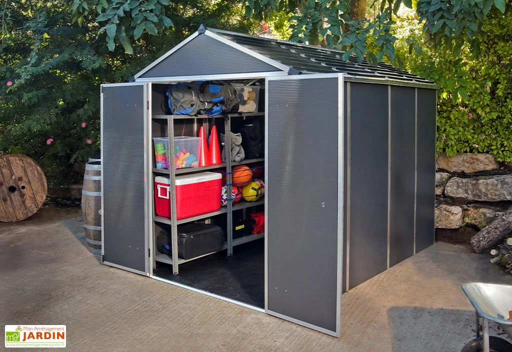 Abri de jardin en aluminium et polycarbonate 175 cm – Rubicon anthracite