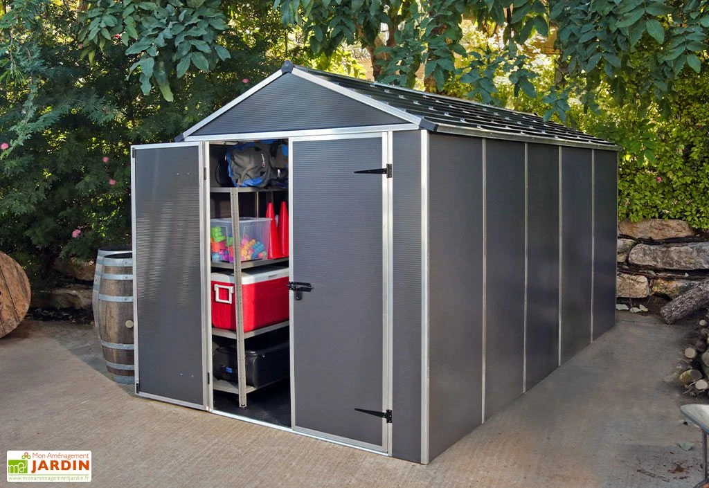 Abri de jardin en aluminium et polycarbonate 175 cm – Rubicon anthracite