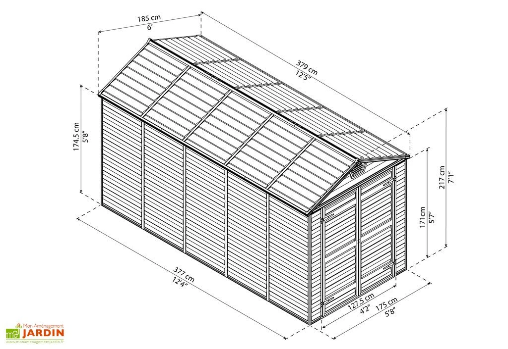 Abri de jardin Skylight 7 m² Ambre | Palram - Canopia