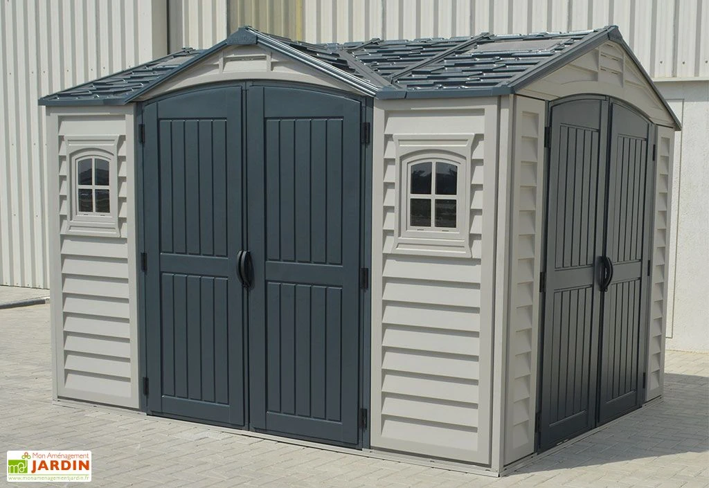 Abri de Jardin en PVC Duramax 8 m² – Apex 10 x 8 Gris Anthracite