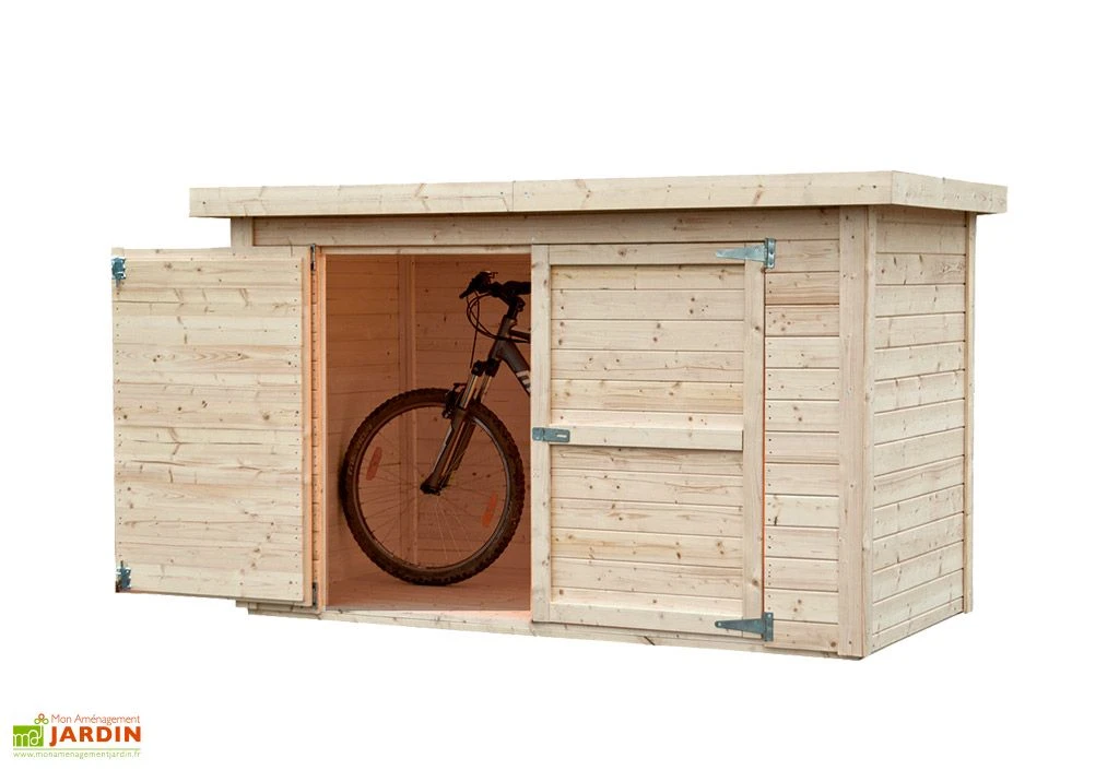 Abri à vélos en bois de sapin brut Cykel 2,1 m²