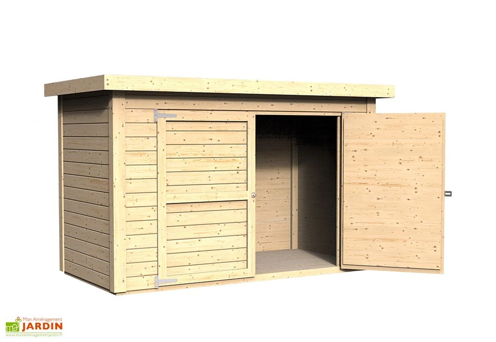 Abri à vélos en bois de sapin brut Cykel 2,1 m²