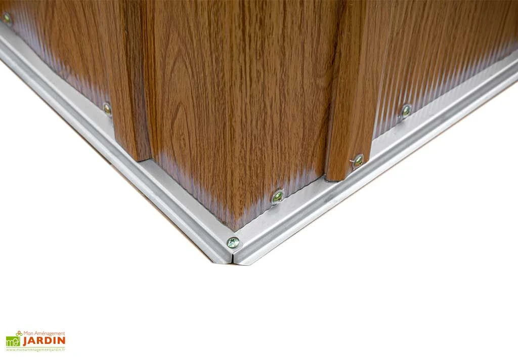 Abri de jardin en acier galvanisé imitation bois Woodlake – 11,5 m²