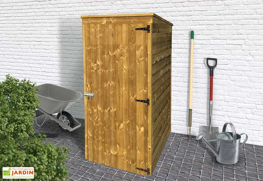 Armoire de jardin en bois de pin traité 90 x 96 x 179 cm