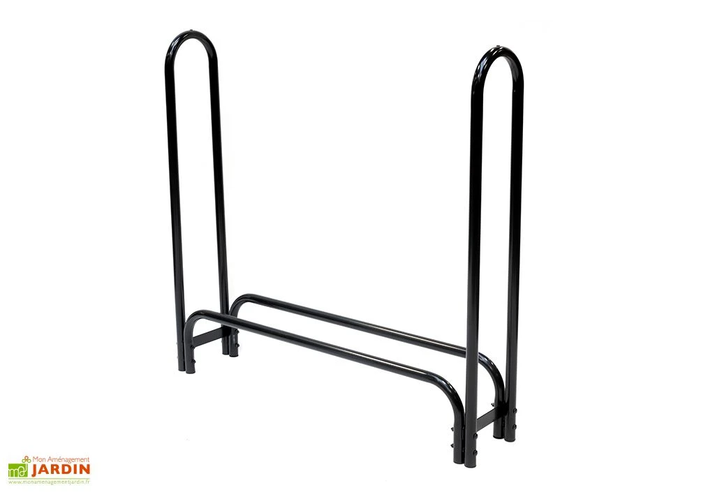 Porte-bûches en acier inoxydable avec housse en polyester – 126 cm