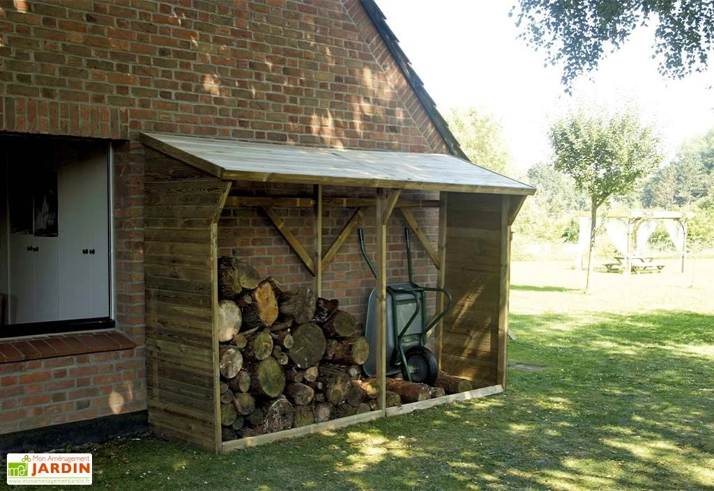 Abri range-bûches en bois traité 4 m³ - Memphis XL