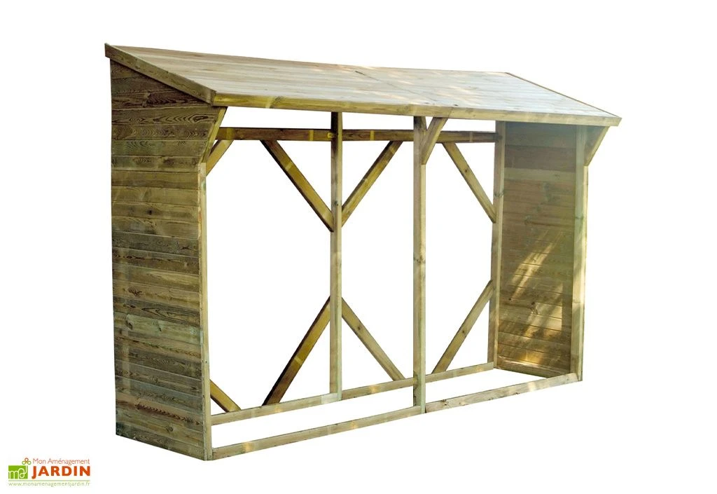 Abri range-bûches en bois traité 4 m³ - Memphis XL