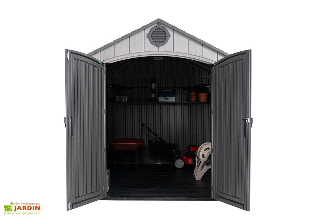 Abri de jardin en résine effet bois – 7,11 m²