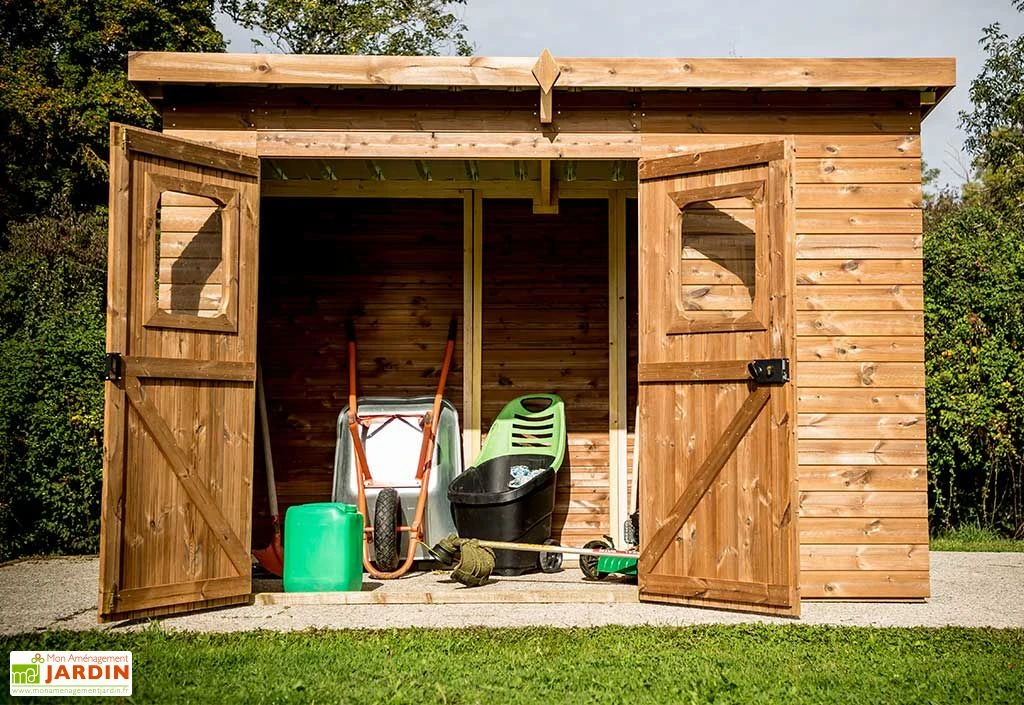 Abri de jardin en bois d’épicéa traité Theora – 5,69 m²