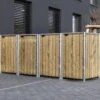 Cache-poubelle 4 Compartiments Müllbox En Bois Traité Naturel 4x240L – HIDE