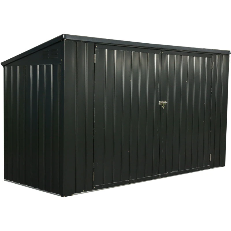 Cache-poubelle double 172x100x131cm en acier pour conteneurs 240L – Westmann