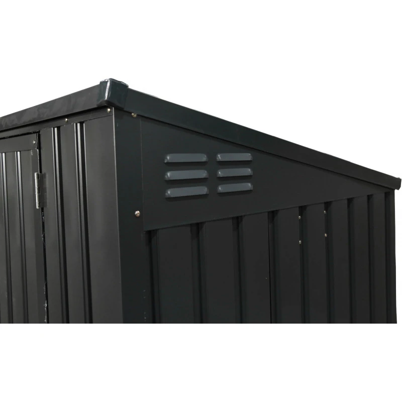 Cache-poubelle double 172x100x131cm en acier pour conteneurs 240L – Westmann