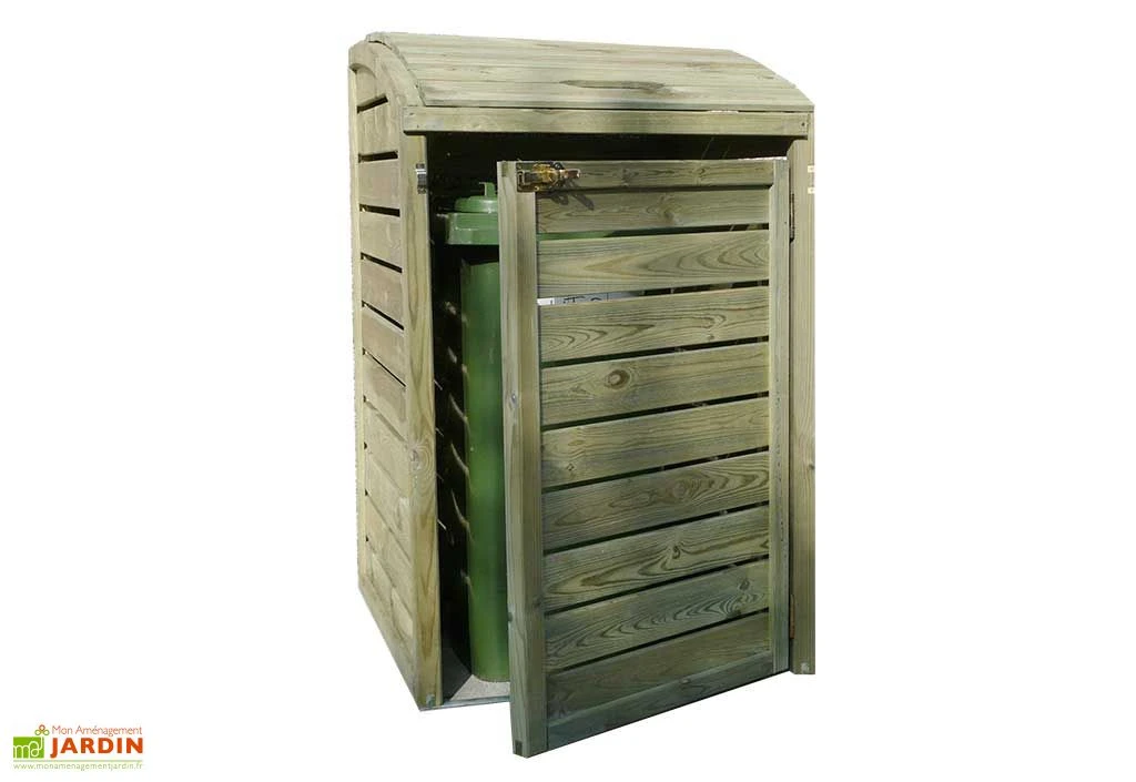 Cache-poubelle simple en bois de pin traité 75 x 92 x 95 cm