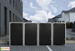 Cache-poubelles En Acier Et Composite Aluminium 241 X 63 X 115 Cm