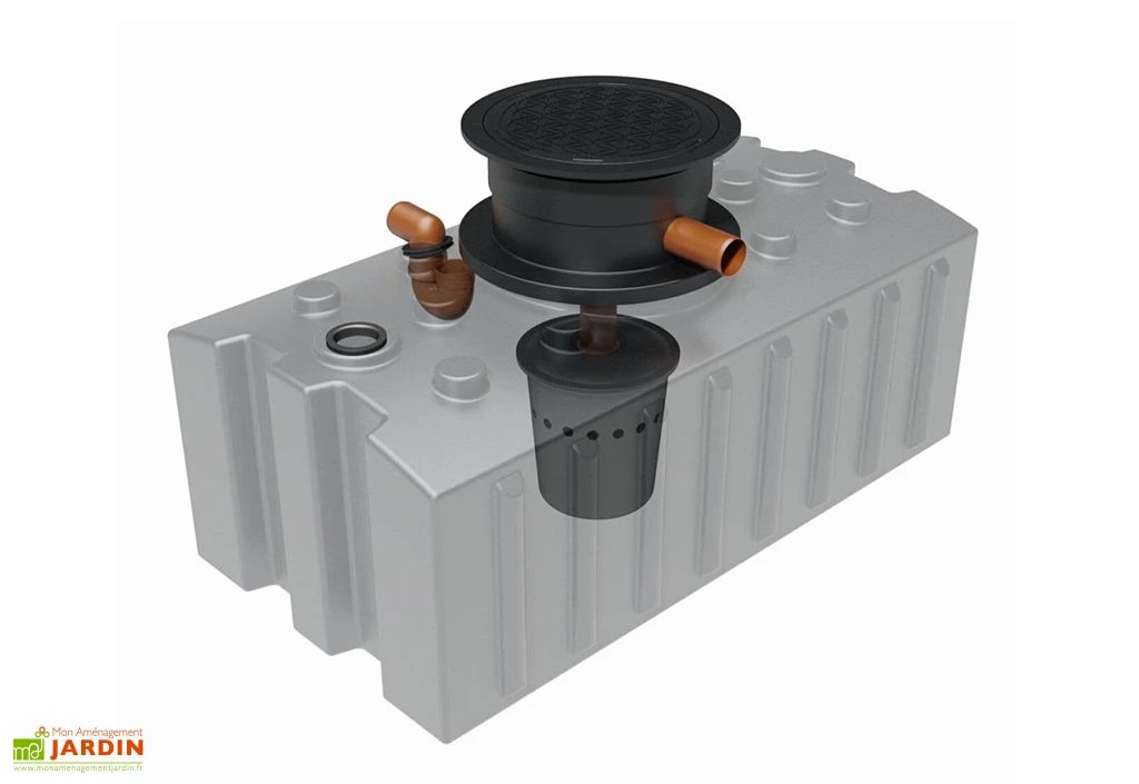 Cuve de récupération d’eau de pluie enterrée – 2000 L plate