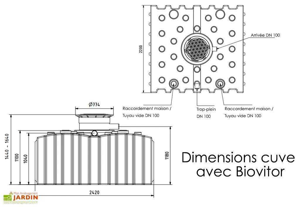 Cuve de récupération d’eau de pluie enterrée – 4000 L plate