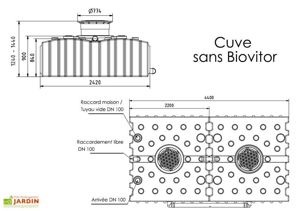 Cuve de récupération d’eau de pluie enterrée – 8000 L plate
