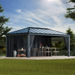 Ensemble De Rideaux 4 Pièces Pour Pergolas Dallas 6100 De 22m² - Palram - Canopia