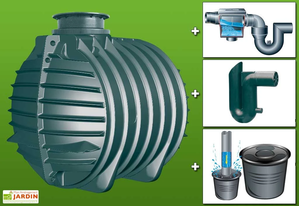 Kit cuve recuperateur eau enterree 6000 L