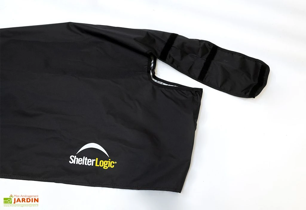 Porte-bûches en acier inoxydable avec housse en polyester – 126 cm