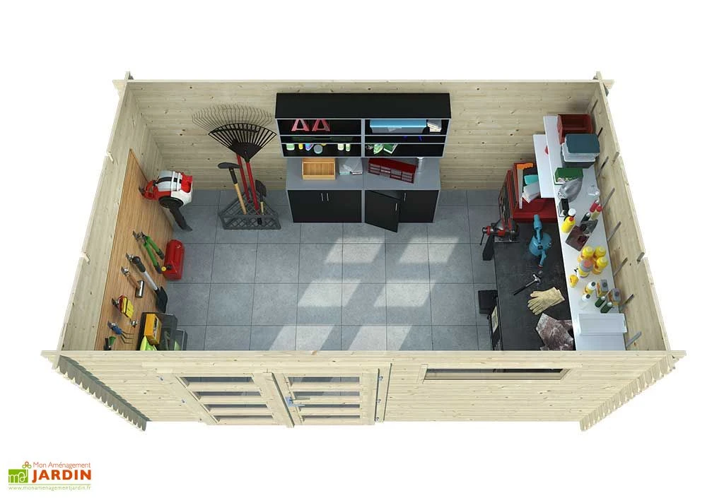 Abri de jardin en bois d’épicéa brut Capucine – 9,87 m²