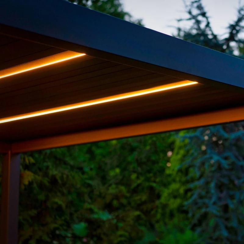 Kit éclairage 2 lames anthracite LEDS 3m + télécommande pour pergola Ombrea