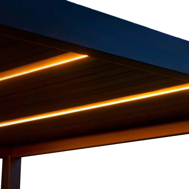 Kit éclairage 2 lames anthracite LEDS 3m + télécommande pour pergola Ombrea