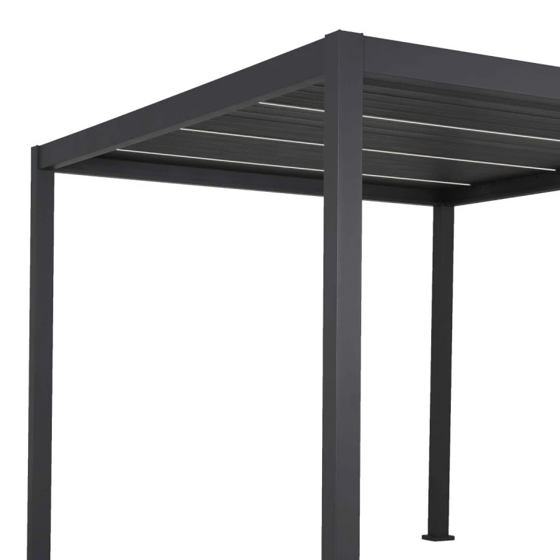 Kit éclairage 2 lames anthracite LEDS 3m + télécommande pour pergola Ombrea