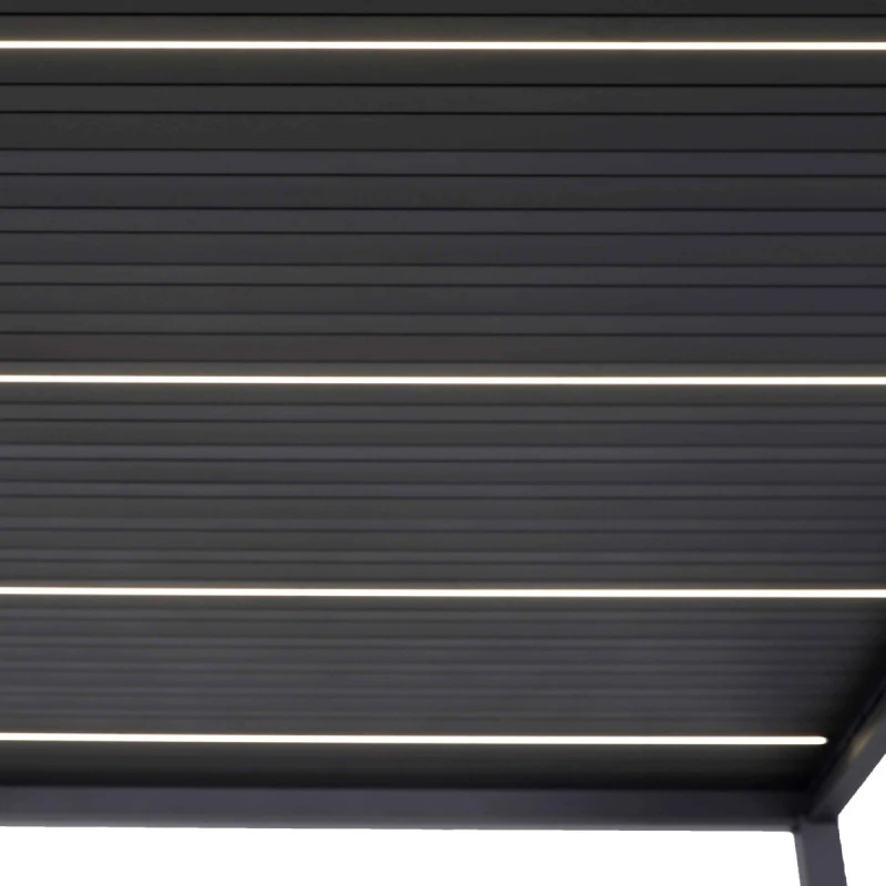 Kit éclairage 2 lames anthracite LEDS 3m + télécommande pour pergola Ombrea