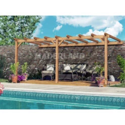 Pergola Adossée En Bois Lamellé-collé 400x400cm Palma – Maderland