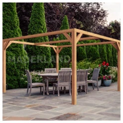 Pergola En Bois Lamellé-collé 400x400cm Tarragona – Maderland