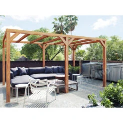 Pergola En Bois Lamellé-collé 600x300cm Fuengirola – Maderland